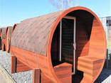 Mobile sauna barrel made of turnkey timber 5.5x2.15m Fasssauna-5.5 from the. .. - фото 1