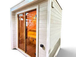 Мобильная сауна 2,2×2,1м из термодерева Gartensauna-63 под ключ от производителя...