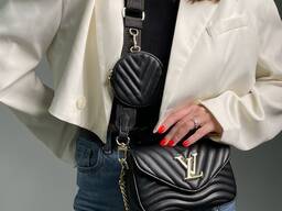 Модна сумка через плече жіноча з широким ременем Louis Vuitton Wave Multi Pochette KS45