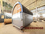 Модульная баня-бочка «Овоид» с террасой 2,5х2,23м. Экспортная сауна под ключ от. .. - фото 2
