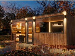 Модульно-каркасная сауна 6,3х3м Gartensauna-51 от производителя Thermowood Production