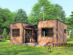Модульный гостевой дом-баня 5,3х6,8м Sauna House 7 под ключ от Thermowood Production