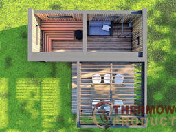 Модульный каркасный дом 6,0х6,0м с баней Sauna House 10 под ключ от Thermowood Production