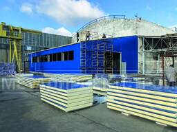 Монтаж склада из сэндвич панелей