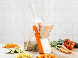 Мультислайсер для овощей ручной Brava Spring Slicer вертикальная овощерезка с бордовым. ..