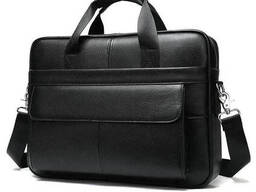 Мужская кожаная сумка для ноутбука из итальянской кожи, формат А4, премиум класс