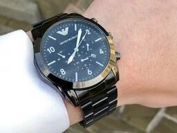 Мужские черные наручные часы Emporio Armani / Армани