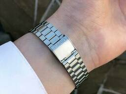 Мужские серебряные наручные часы Casio / Касио на браслете