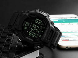 Мужские спортивные часы Skmei 1249 Шагомер Bluetooth Черные