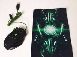 Мышка проводная игровая UKC 6967 с ковриком
