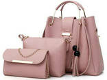 Набо женских сумок 3 в 1 (шоппер, косметичка и клатч) Viva pink