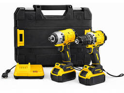 Набор аккумуляторного инструмента 2в1 шуруповерт и гайковерт 21V бесщеточные, с 2...