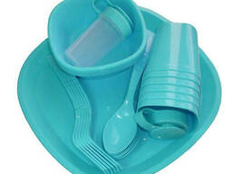 Посуда пластиковая MHZ набор для пикника 36 предметов на 4 персоны R86498 Blue (007509)