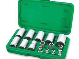 Набор головок Torx Plus EP 1/4", 3/8", 1/2" EP6-EP32 15ед. Toptul GAAI1501