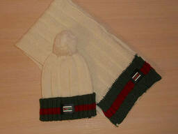 Набор комплект шапка+шарф Gucci, Италия