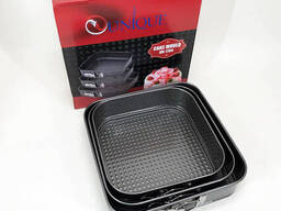 Набор квадратных разъемных форм для выпечки Unique UN 1704 20/22/24 см