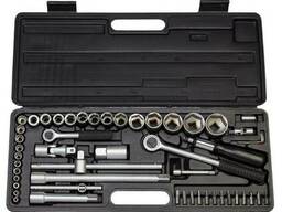 Набор насадок торцевых 1/4", 1/2" + аксессуары 51шт (кейс) GRAD (6003105)