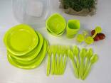 Набор Пластиковой Посуды 48 Предметов ДЛЯ Пикника И Поездок