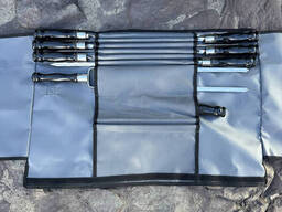 Набор шампуров Арго 6/1/1 черная ручка в сером чехле