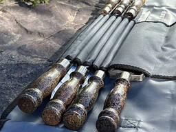 Набор шампуров Арго 6/1/1 мраморная ручка в сером чехле