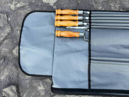 Набор шампуров Арго 6/1/1 светлая ручка в сером чехле