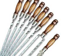 Набор шампуров Лира 6/1/1 ретро ручка в зеленом чехле