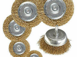 Набор щеток для дрели Matrix 6 шт. 5 плоских 40-50-65-75-100 мм+1 чашка