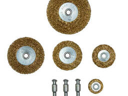 Набор щеток проволочных 5шт Ø25; 38; 50 ;65; 75мм хвостовик Ø6мм (латунированная) Sigma. ..