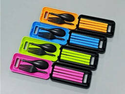 Набор столовых приборов BTB из 3 предметов (ложка, вилка, палочки)