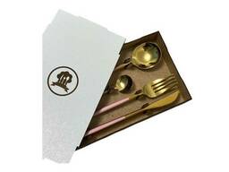 Набор столовых приборов Kitchen розовый на 4 персоны