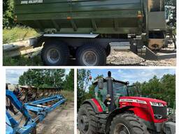 Надамо послуги з зерновим бункером перевантажувачем 20 куб, -оранкою, плуг Lemken