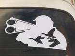 Наклейка на авто или мото Охотник Белая светоотражающая - фото 6