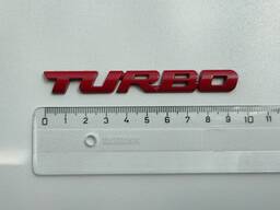Наклейка на авто Turbo Красная Металлическая турбо не ржавеют