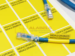 Наклейки желтого цвета для маркировки кабеля c D от 3 до 11 мм. , под печать на принтере