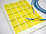 Наклейки желтого цвета для маркировки кабеля c D от 3 до 11 мм. , под печать на принтере