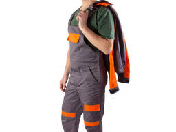 Напівкомбінезон з курткою сірий с помаранчевими вставками