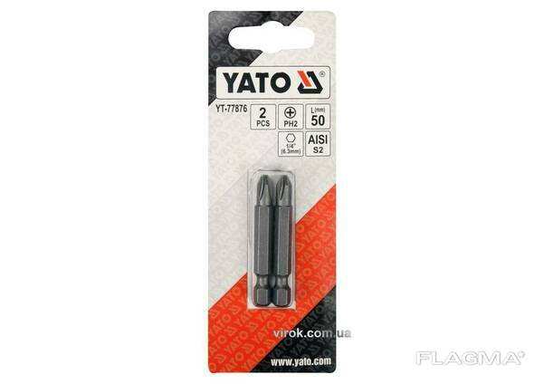 Насадка викруткова YATO "Phillips" PH2 x 50 мм HEX 1/4" AISI S2 2 шт