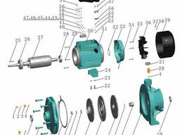 Насос центробежный многоступенчатый 380В 4.0кВт Hmax 82м Qmax 250л/мин LEO 3.0 2AC400H. ..