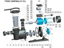 Насос для бассейна 0.55кВт Hmax 10м Qmax 300л/мин LEO XKP554 (772221)