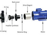 Насос для химии с магнитной муфтой MD-F-255SAE-5V38AYS, PPH, 53L/min, 6.2m, 380V - фото 1