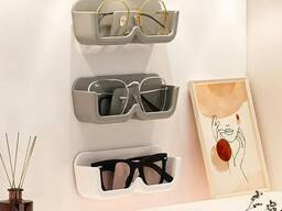 Настенный держатель для хранения очков (органайзер серый)
