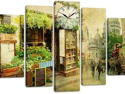 Настенные часы-картина на холсте Декор Карпаты 80x120 см (chf45)