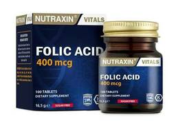 Натуральный препарат Nutraxin Фолиевая кислота Витамин женского здоровья, 100 таблеток