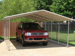 Навес для авто двухскатный, каркас 5х10, под профнастил