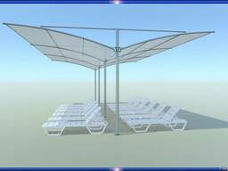 Навес для пляжа, пляжной территории, пляжный инвентарь