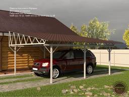 Навес односкатный, строительство, навесы для авто