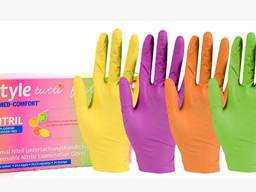 Нитриловые перчатки Цветные 4г/м² неопудренные "Tutti Frutti"