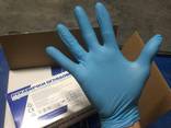 Нитриловые перчатки смотровые нестерильные MedPlast синие S M L Рукавички нітрилові