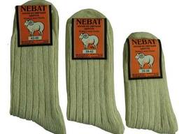 Носки белые из натуральной овечьей шерсти «Nebat»