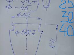 Цанги діаметром 20-25-32-40 мм для фрезерного патрона ИСО-50